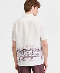 Club Room Men's Resort Scene Linen Short-Sleeve Shirt, Macy's Exclusive - Print