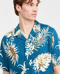 Club Room Men's Viva Floral Silk-Blend Short Sleeve Shirt, Macy's Exclusive - Print