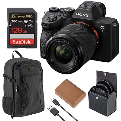 Sony Alpha a7 Iv a7 IVra Hd Mirrorless Camera with Memory Card, Compact Camera Backpack, Battery and ProOptic Filters Kit