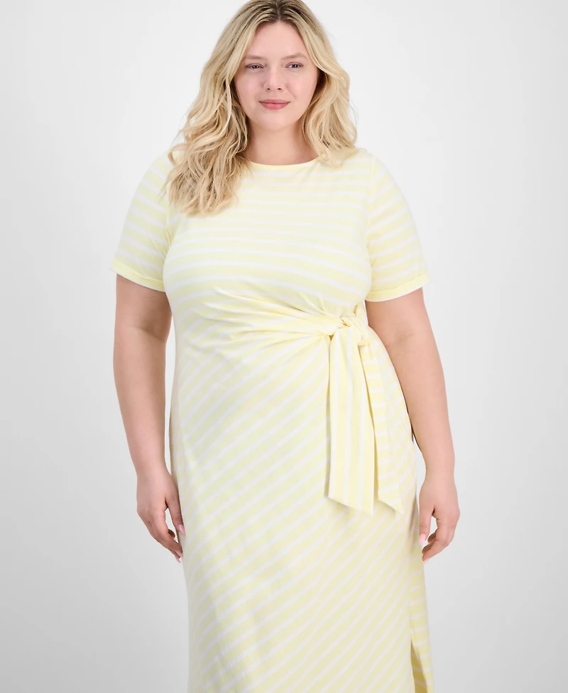 On 34th Trendy Plus Primavera Tie-Waist Dress, Macy's Exclusive
