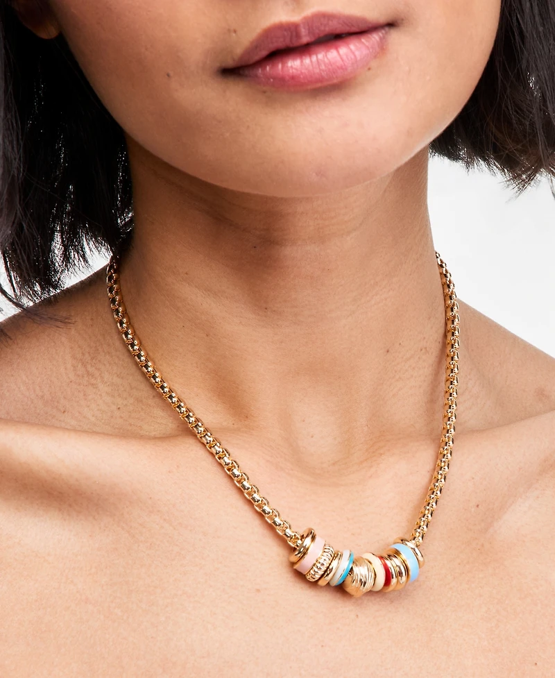 On 34th Rondelle Beaded Collar Necklace, 16" + 2" extender, Macy's Exclusive
