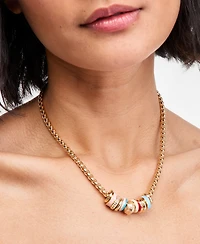 On 34th Rondelle Beaded Collar Necklace, 16" + 2" extender, Macy's Exclusive