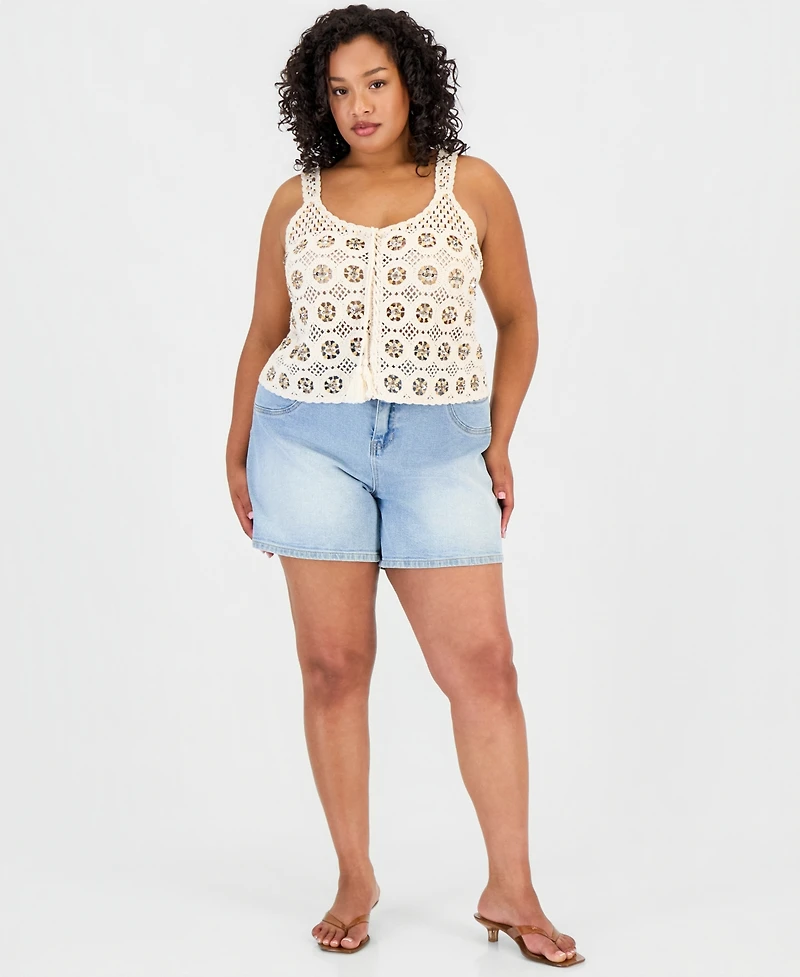 And Now This Trendy Plus Size Sequin Crochet Tank, Macy's Exclusive