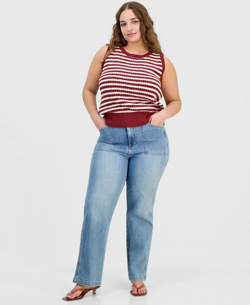 And Now This Trendy Plus Striped Sweater Tank, Macy's Exclusive