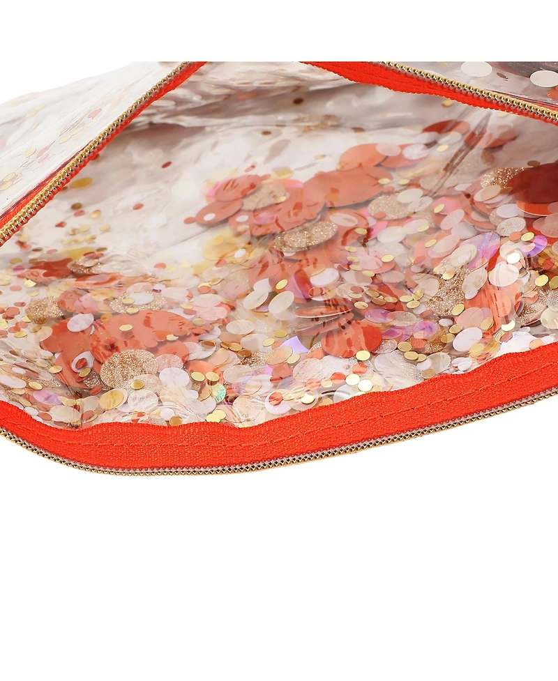 Packed Party Spirit Squad Confetti Everything Pouch, Makeup Bag, Travel Bag,Cosmetic Bag for Women (Orange Burst)