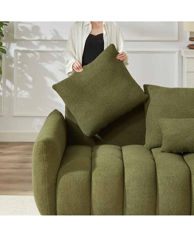 Streamdale Furniture 3 Seater + 3 Seater Combo Sofa, Modern Living Room Teddy Sofa Frame