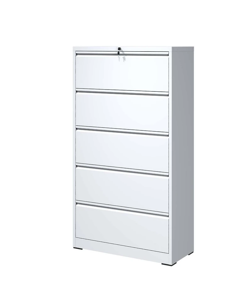 Streamdale Furniture 5-Drawer Lockable Lateral File Cabinet for Home/Office