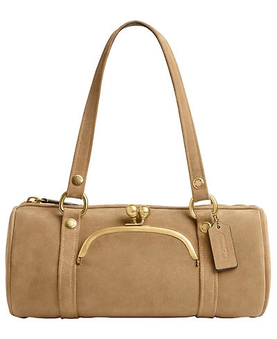 Coach Originals Barrel Medium Suede Kisslock Slim Shoulder Bag