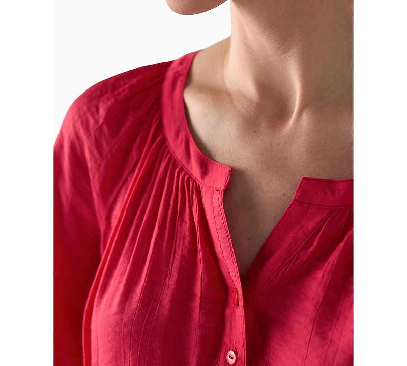 Liverpool Los Angeles Petite Textured Puffed-Sleeve Top