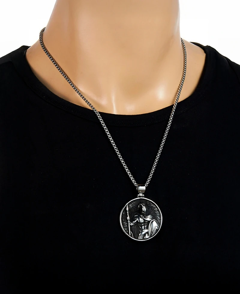 Rhona Sutton Men's Stainless Steel Spartan Pendant Necklace