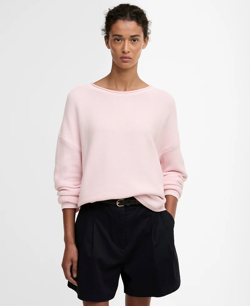 Barbour Women's Marine Dropped-Shoulder Knitted Jumper