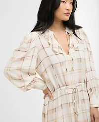 Barbour Women's Asker Oversized-Sleeve Midi Dress