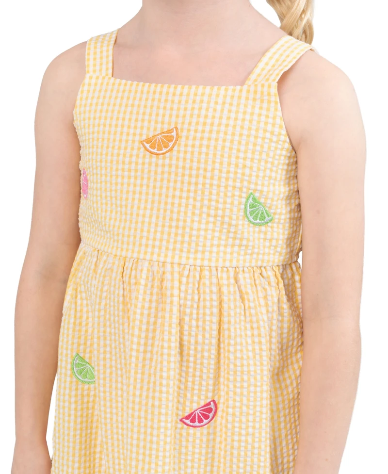 Rare Editions Girls' 2T-6X Embroidered Dress and Lemon Slice Purse