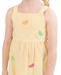 Rare Editions Girls' 2T-6X Embroidered Dress and Lemon Slice Purse
