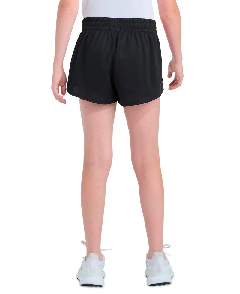 adidas Girls' 7-16 Elastic Waistband Gradient Three-Stripe Mesh Shorts