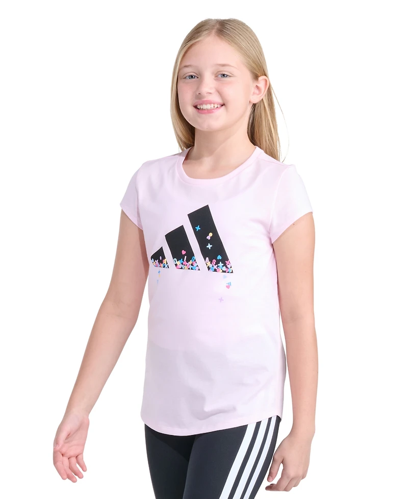 adidas Girls' 8-16 Essential Short-Sleeve Ribbed Crewneck T-Shirt