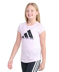 adidas Girls' 8-16 Essential Short-Sleeve Ribbed Crewneck T-Shirt