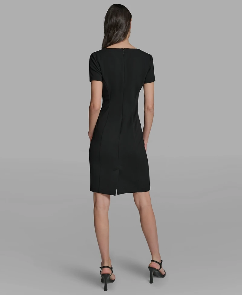 Karl Lagerfeld Paris Women's Flower Button Sheath Dress