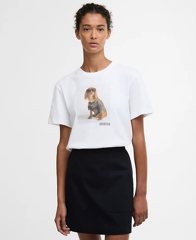 Barbour Women's Short-Sleeve Dog Photo Graphic T-Shirt
