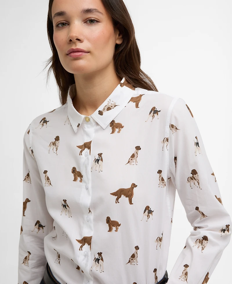 Barbour Women's Long-Sleeve Collared Safari Shirt