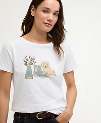 Barbour Women's Short-Sleeve New Dog and Welly Printed T-Shirt