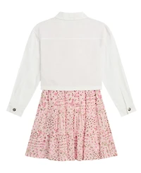 Bcx Girls' 7-16 Long-Sleeve Trucker Jacket and Dress, 2-Piece Set