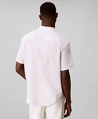 Calvin Klein Men's Short-Sleeve Crinkle Poplin Shirt