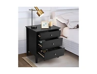 Nightstand Beside End Side Table Organizer with 3 Drawers