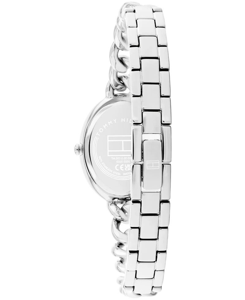 Tommy Hilfiger Women's Quartz Silver Tone Stainless Steel Chain Bracelet Watch, 21.5mm