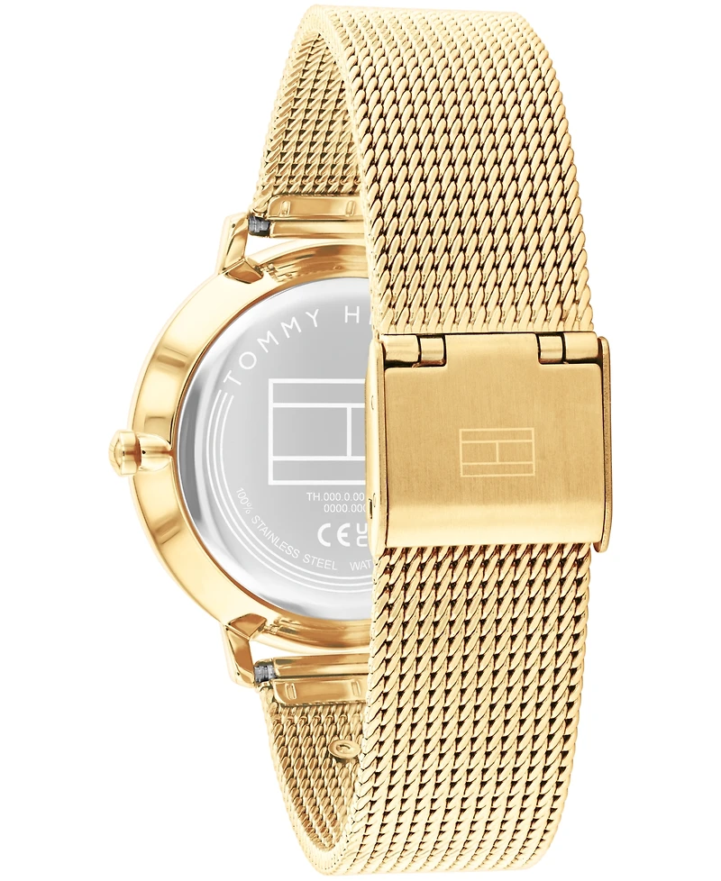 Tommy Hilfiger Women's Multifunction Gold Tone Stainless Steel Mesh Bracelet Watch, 36mm