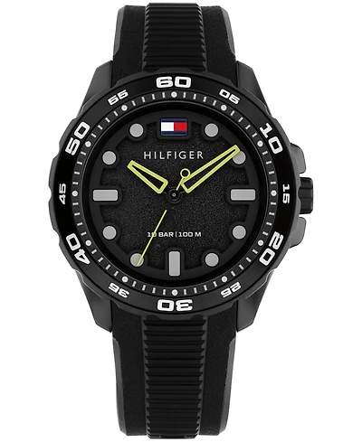 Tommy Hilfiger Men's Quartz Black Silicone Strap Watch, 40mm