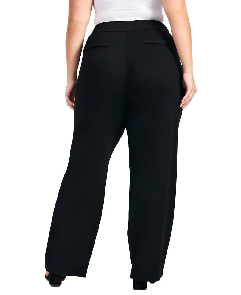 Avenue Women's Plus Petite Zoe Ponte Straight Leg Pant