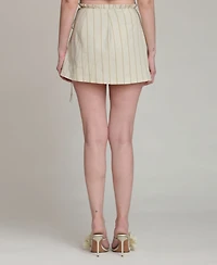 Avec Les Filles Women's Pleated Wrap Mini Skirt