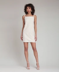 Avec Les Filles Women's Gingham Square-Neck Mini Dress