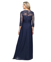 Alex Evenings Petite V-Neck A-Line Gown