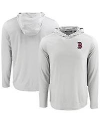 Cutter & Buck Men's Gray Boston Red Sox Coastline Epic Comfort Eco Hoodie Long Sleeve T-Shirt