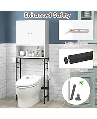 sumyeg Over The bath fixture Storage Cabinet with Two Doors and Adjustable Shelf Organizer