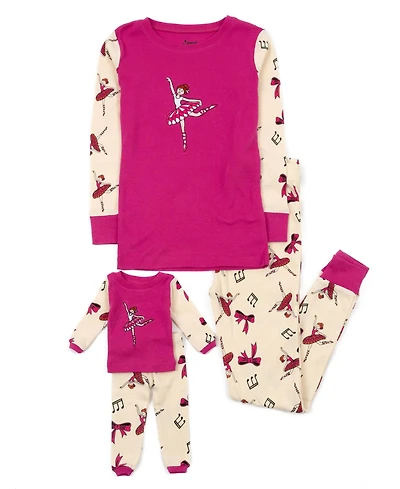 Leveret Big Girls 6-14 Matching Doll Snug-Fit Cotton Long Sleeve Pajamas
