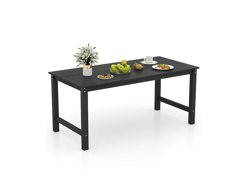 Slickblue 6 Person Patio Dining Table with Wood Look Top