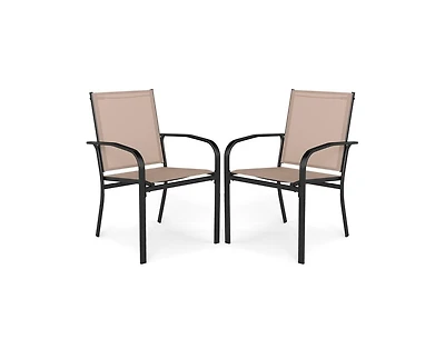 Slickblue High Back Outdoor Dining Chairs Set of 2 Metal