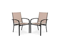 Slickblue High Back Outdoor Dining Chairs Set of 2 Metal