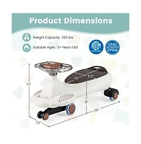 Hongge Wiggle Car with Hauling Rope Ride on Toy with Under-Seat Storage