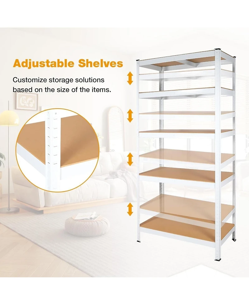 Rainsken Metal Shelving Unit, 5 Tier Adjustable Storage Rack, Heavy Duty Shelves for Warehouse, Basement and Pantry