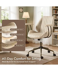 Xizzi Mid Back Ergonomic Office Chair, Swivel Suede Desk Chair with Lumbar Support, Height Adjustable Modern Executive Computer