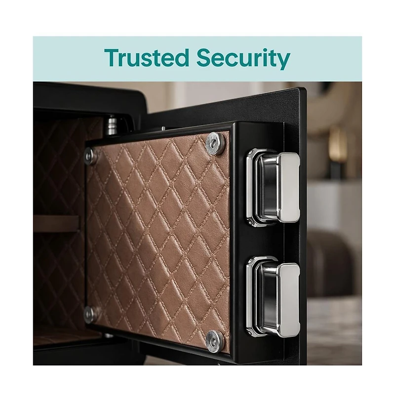 SereneLife Biometric Fingerprint Safe with Keypad & Backup Keys – Quick Access Digital Home & Office Security Box, Solid Metal Build