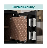 SereneLife Biometric Fingerprint Safe with Keypad & Backup Keys – Quick Access Digital Home & Office Security Box, Solid Metal Build