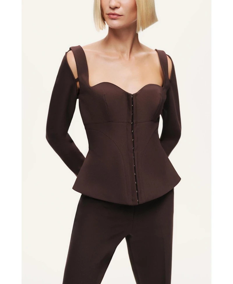 Nocturne Women's Cut-Out Sweetheart Corset Top