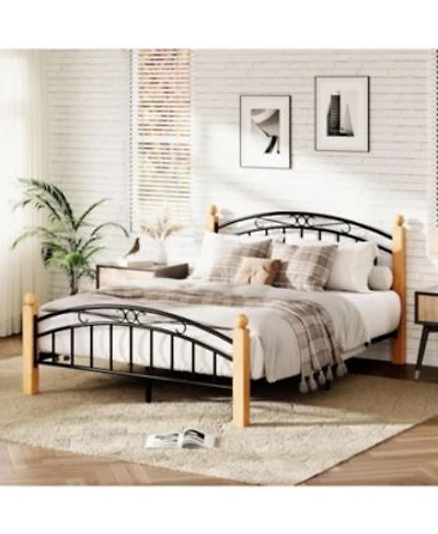 Gaomon Bed Frame With Headboard Platform Bed Frame Wooden Slat Support No Box Spring Needed Noise Free Sleep Underbed Storage Space