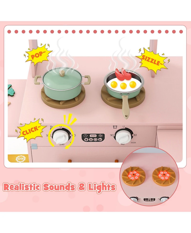 Mecale Corner Kitchen with Lights & Sounds, Fun Pretend Play for Kids