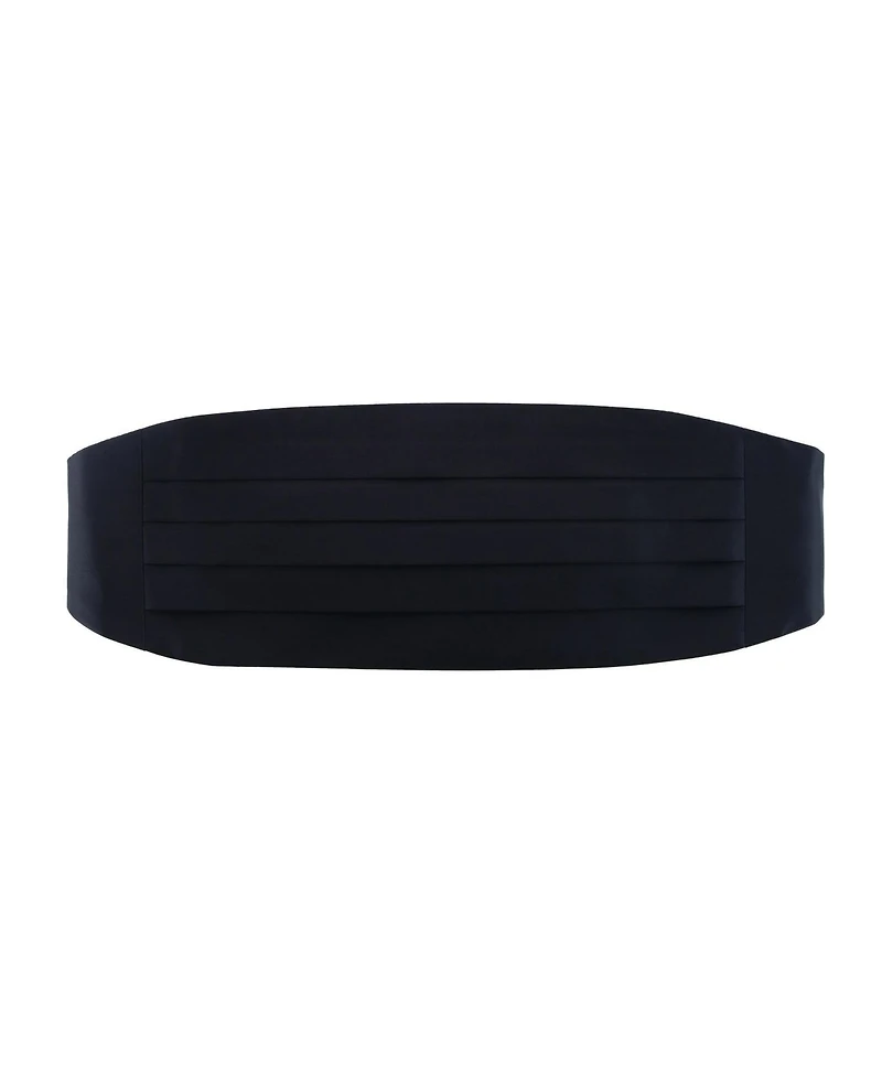 Trafalgar Men's Sutton Solid Color Silk Cummerbund & Bow Tie Bundle